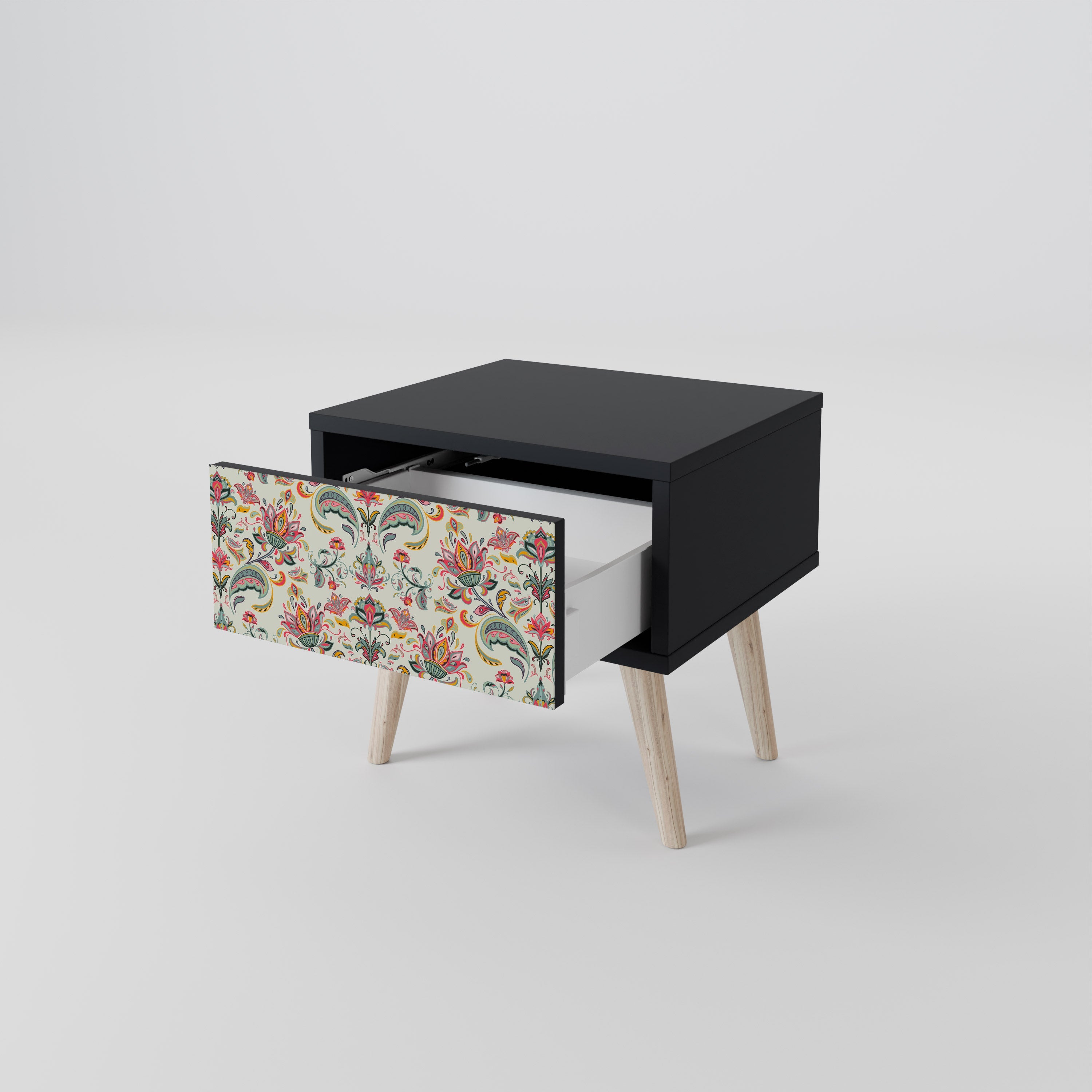 ORGANIC FOLKLORE Nightstand in Black Finish