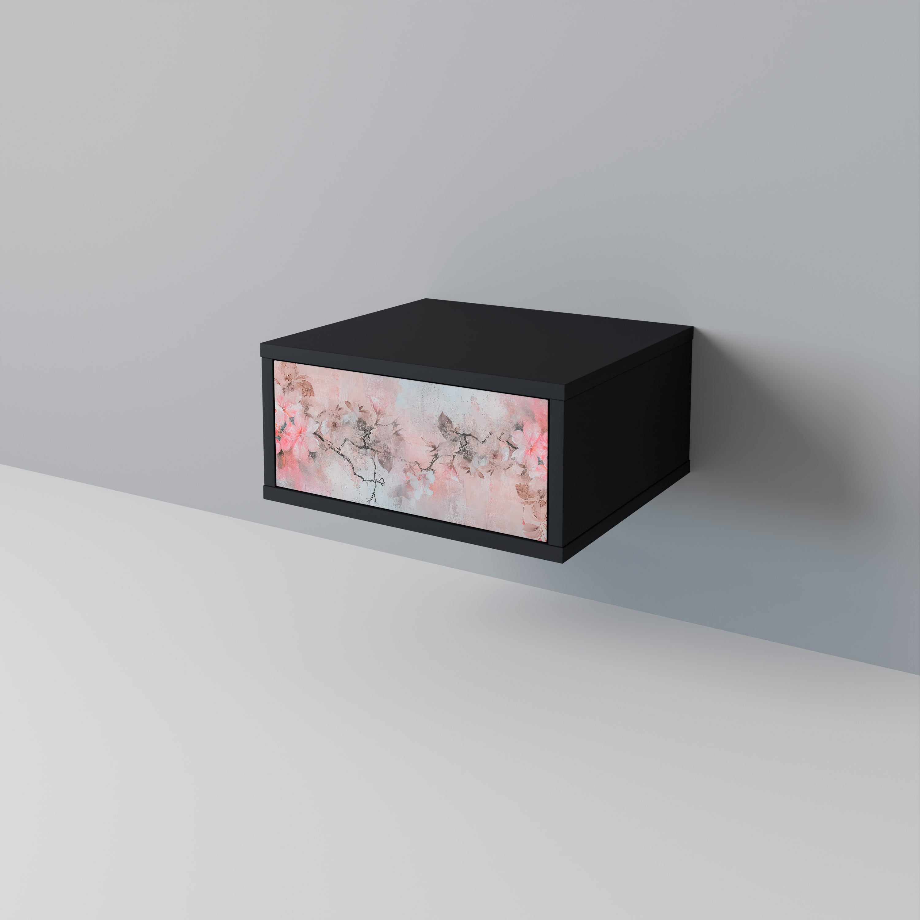 CHERRY BLOSSOM Nightstand in Black Finish