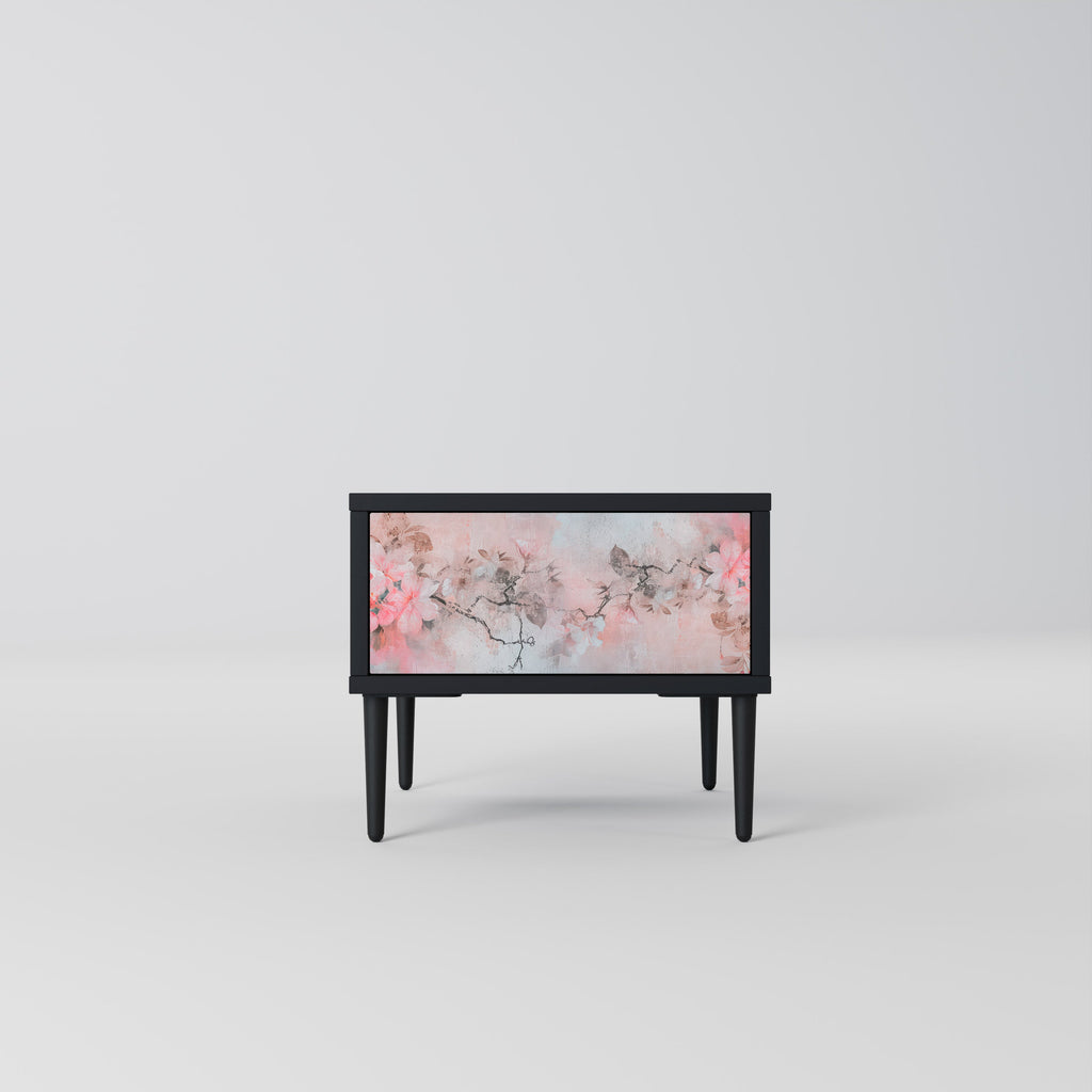 CHERRY BLOSSOM Nightstand in Black Finish