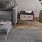 CHERRY BLOSSOM Nightstand in Black Finish