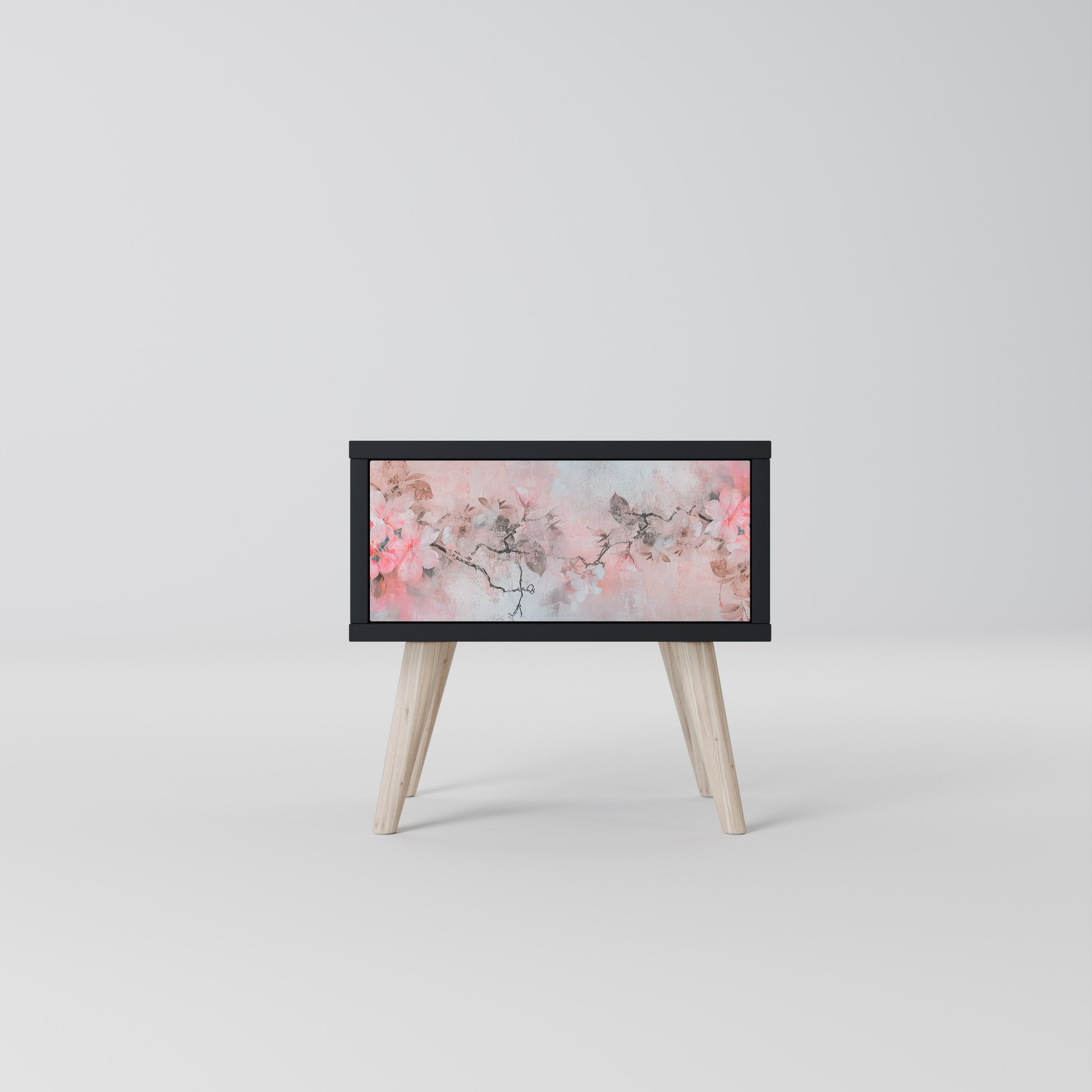 CHERRY BLOSSOM Mesa de Cabeceira em Acabamento Preto