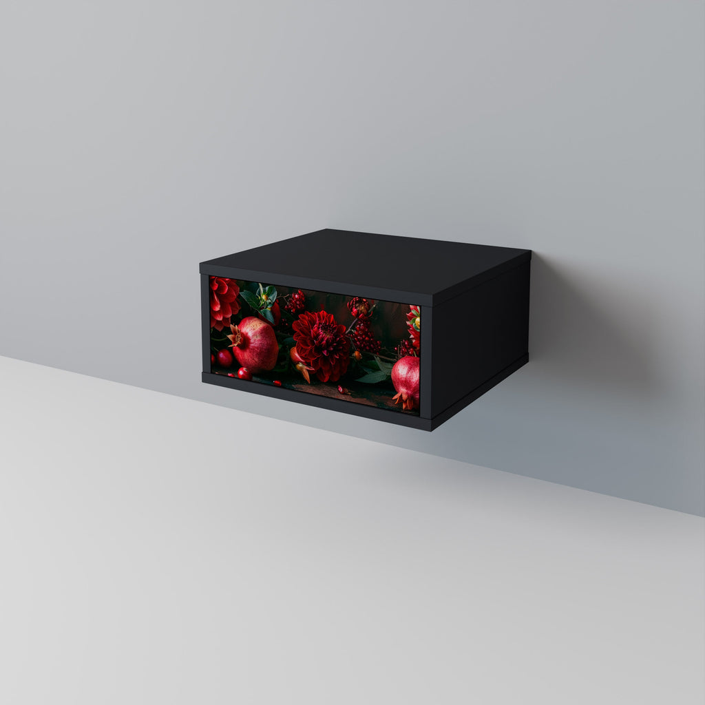 DAHLIAS AND POMEGRANATES Mesa de Cabeceira em Acabamento Preto