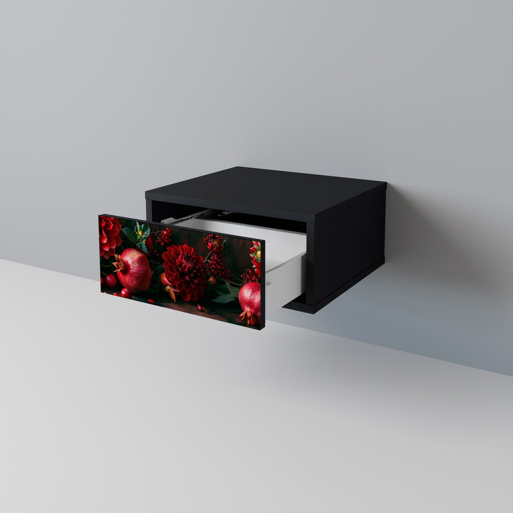 DAHLIAS AND POMEGRANATES Mesa de Cabeceira em Acabamento Preto