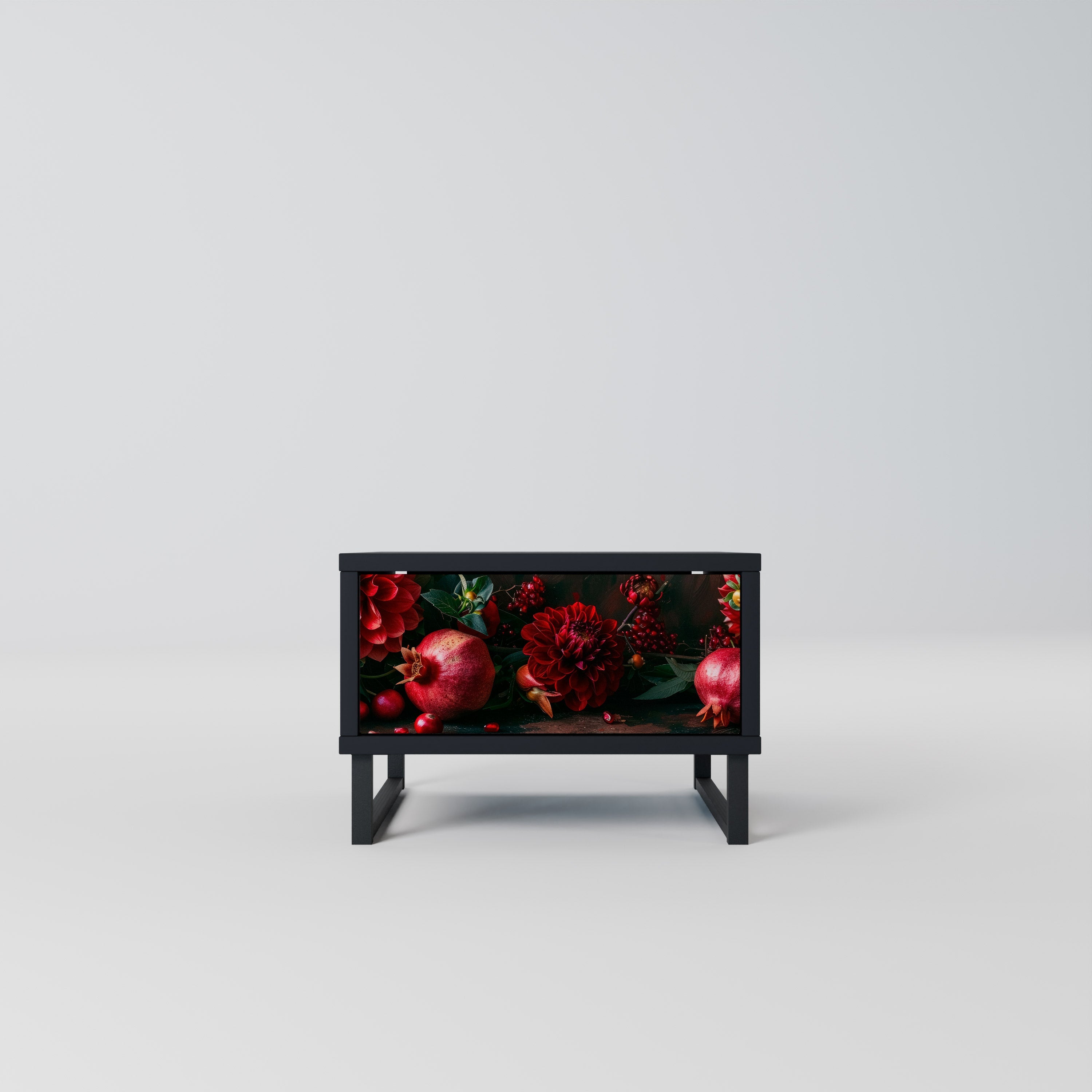 DAHLIAS AND POMEGRANATES Mesa de Cabeceira em Acabamento Preto