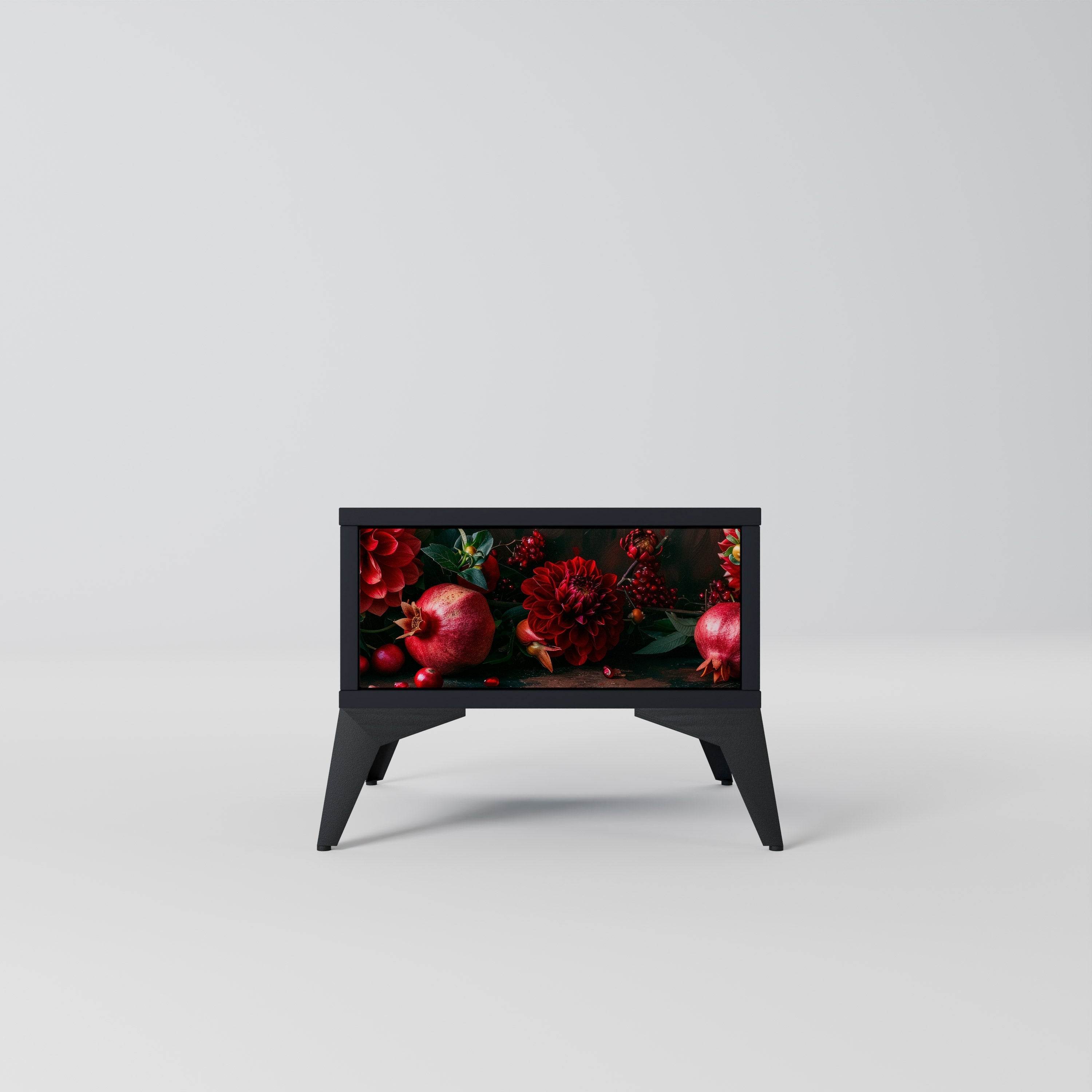 DAHLIAS AND POMEGRANATES Mesa de Cabeceira em Acabamento Preto