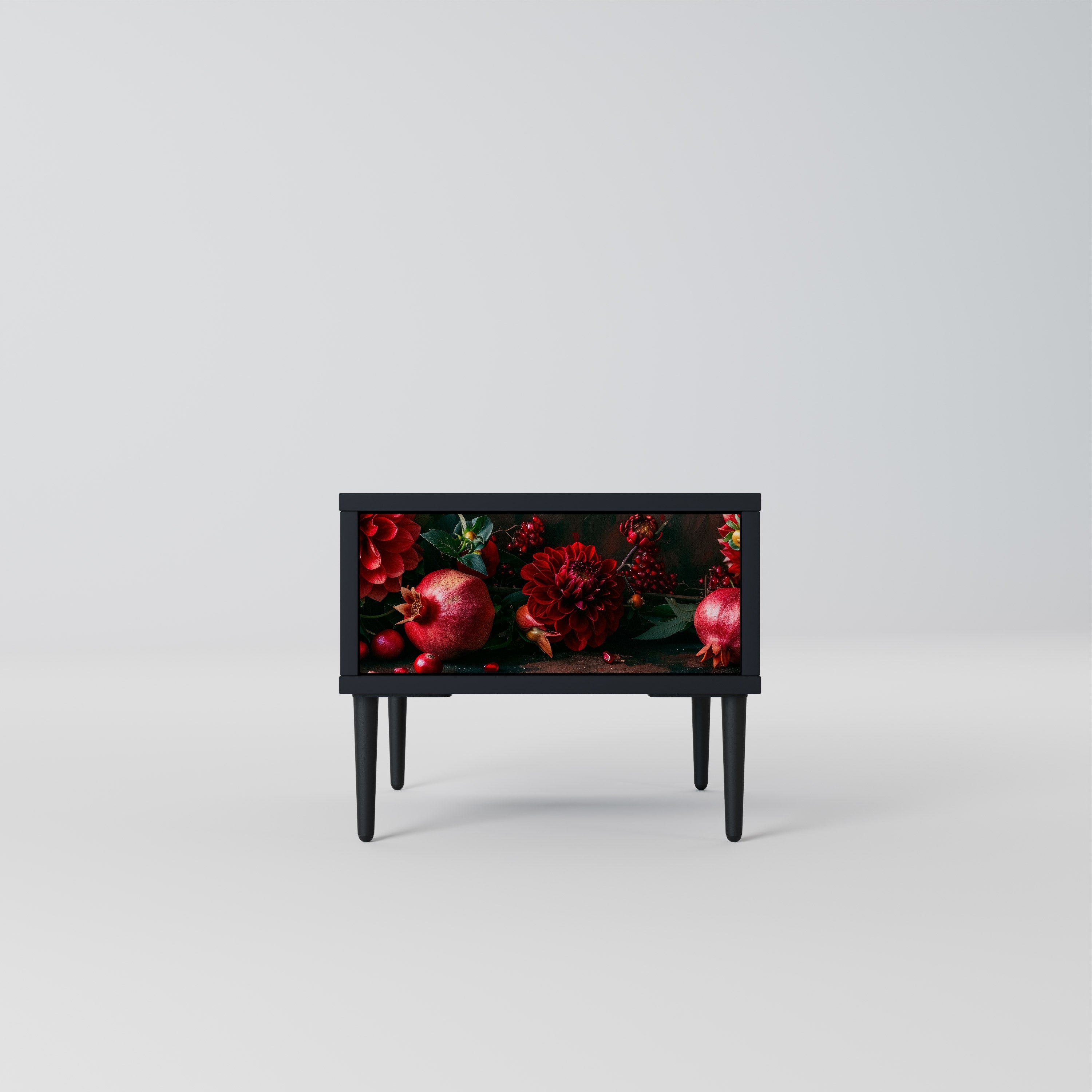 DAHLIAS AND POMEGRANATES Mesa de Cabeceira em Acabamento Preto