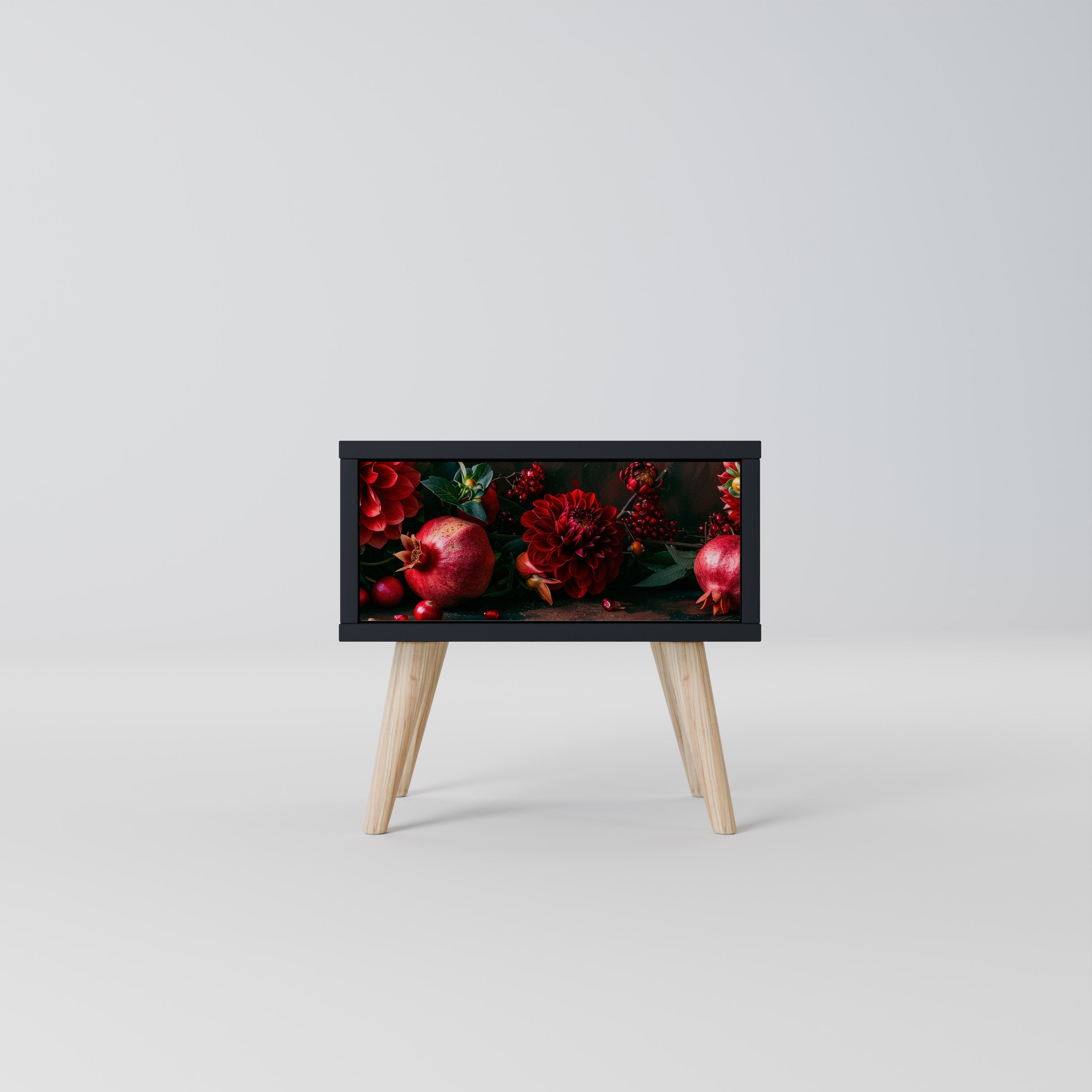 DAHLIAS AND POMEGRANATES Mesa de Cabeceira em Acabamento Preto