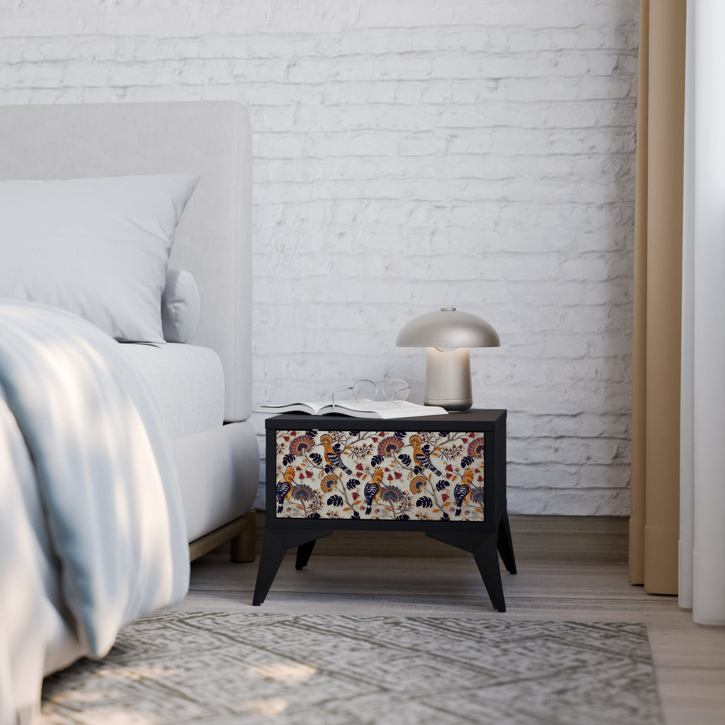 EMINENT HOOPOE Mesa de Cabeceira em Acabamento Preto