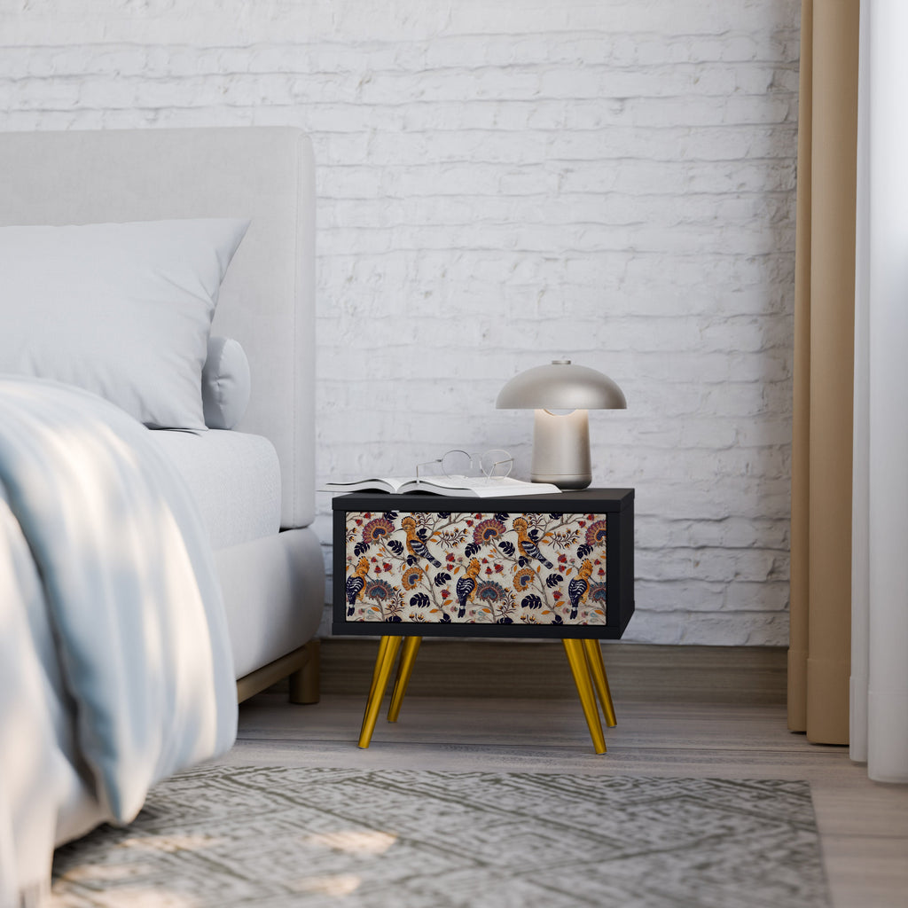 EMINENT HOOPOE Mesa de Cabeceira em Acabamento Preto