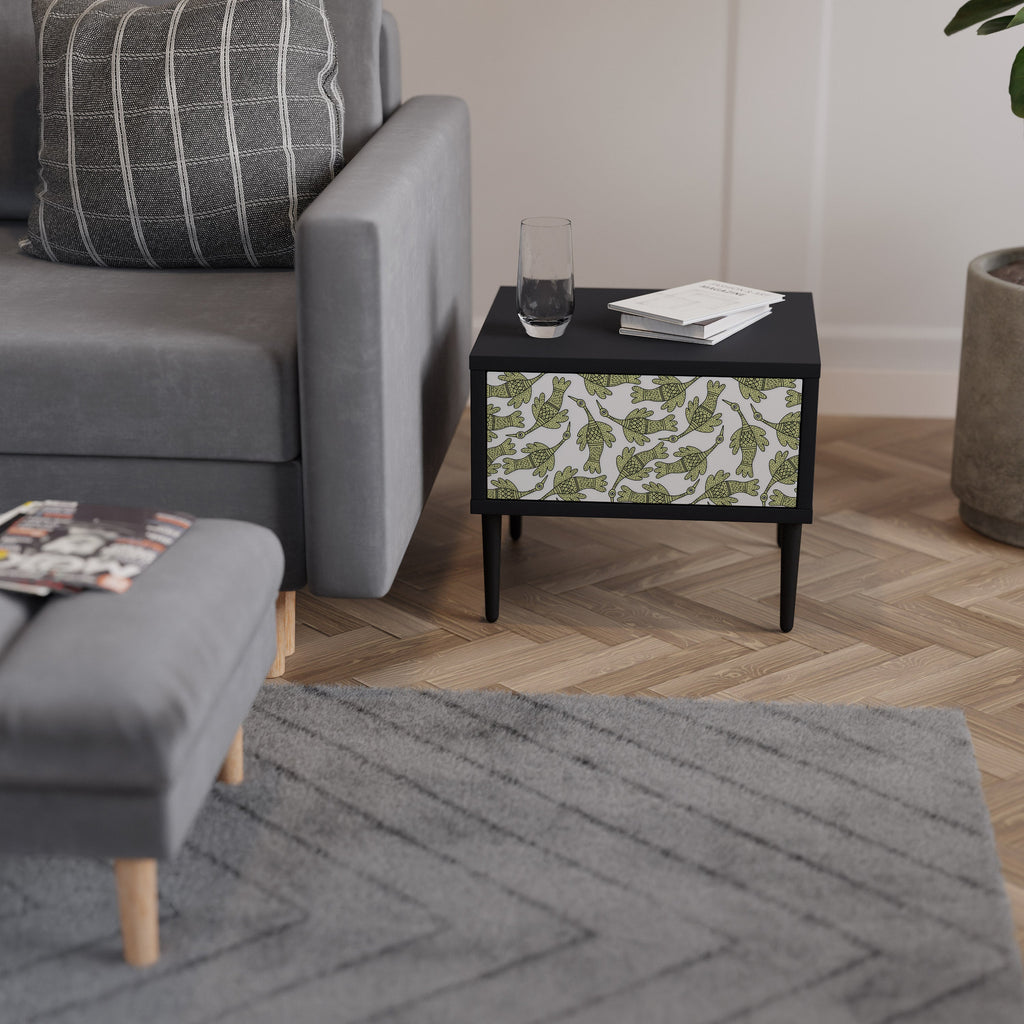 SEEDLING SONGBIRD Mesa de Cabeceira em Acabamento Preto