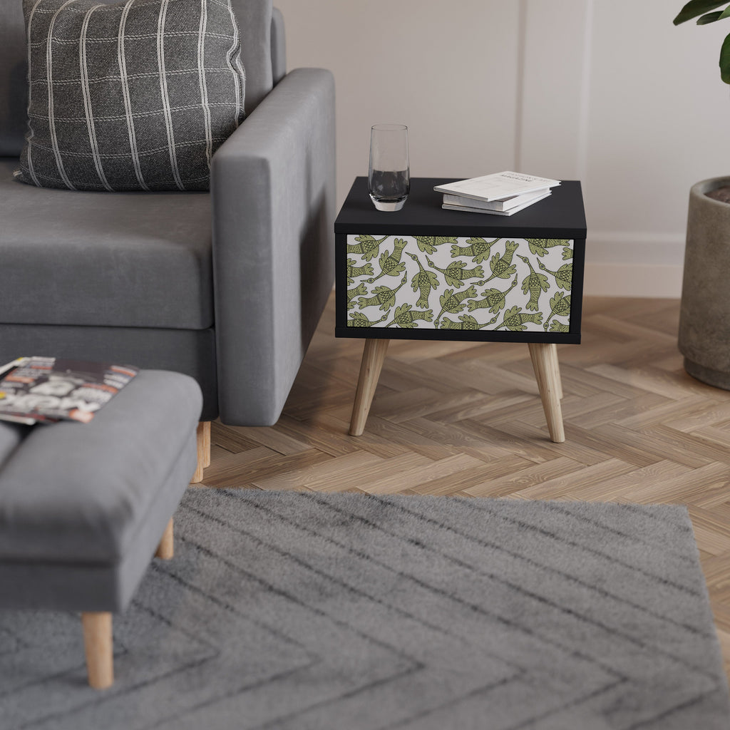 SEEDLING SONGBIRD Mesa de Cabeceira em Acabamento Preto