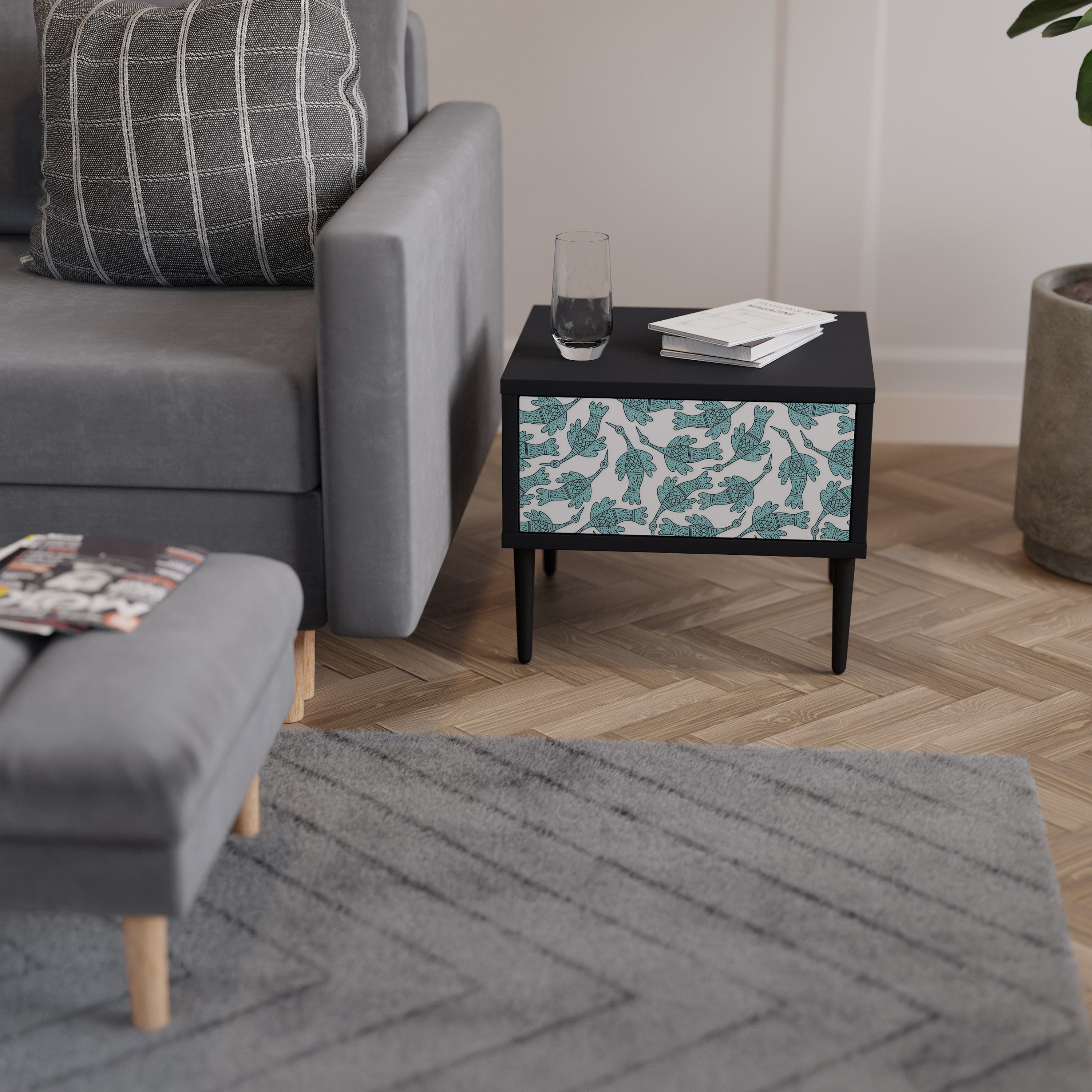 WATERSPOUT SONGIBIRD Mesa de Cabeceira em Acabamento Preto