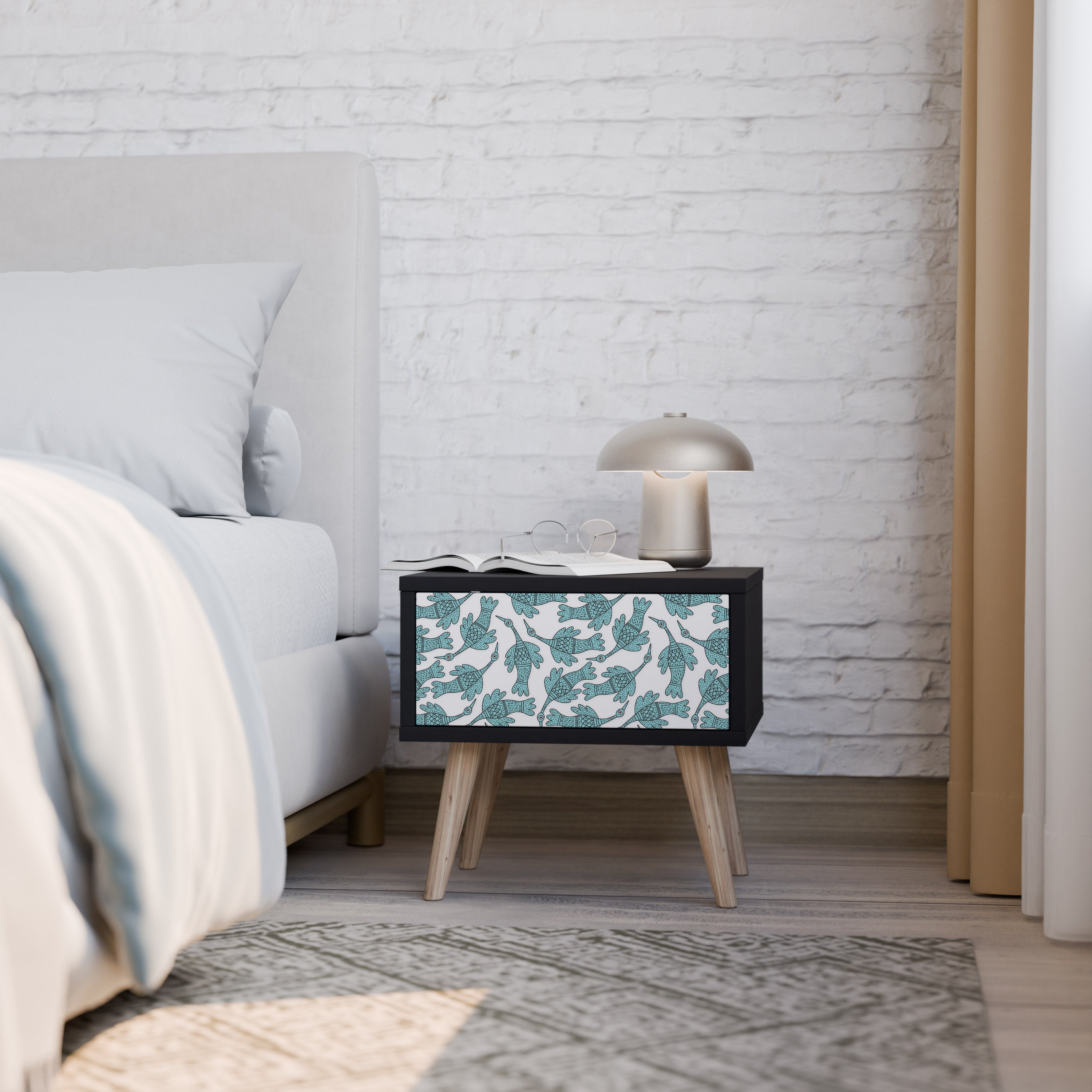 WATERSPOUT SONGIBIRD Mesa de Cabeceira em Acabamento Preto