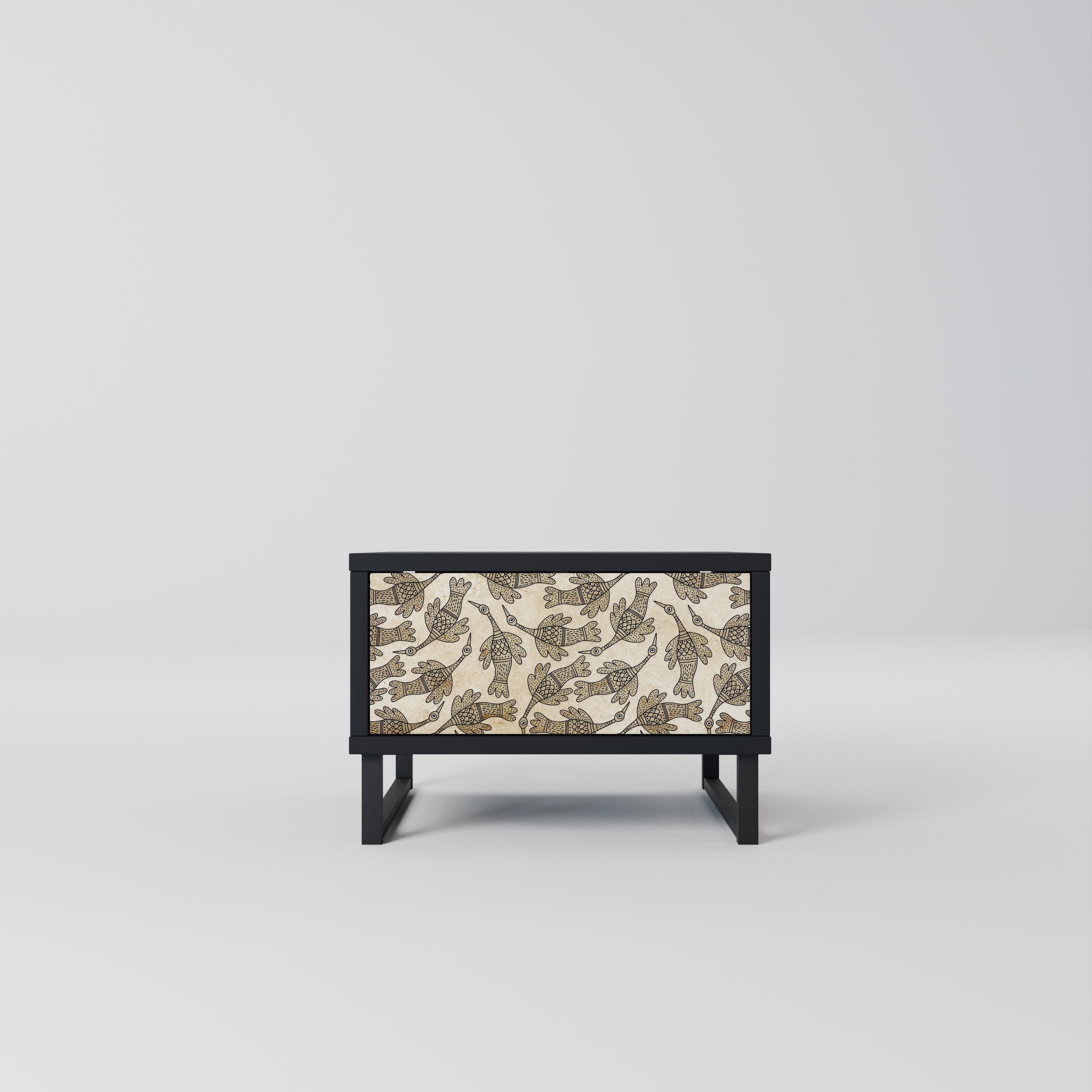 ALMONDINE SONGBIRD Mesa de Cabeceira em Acabamento Preto