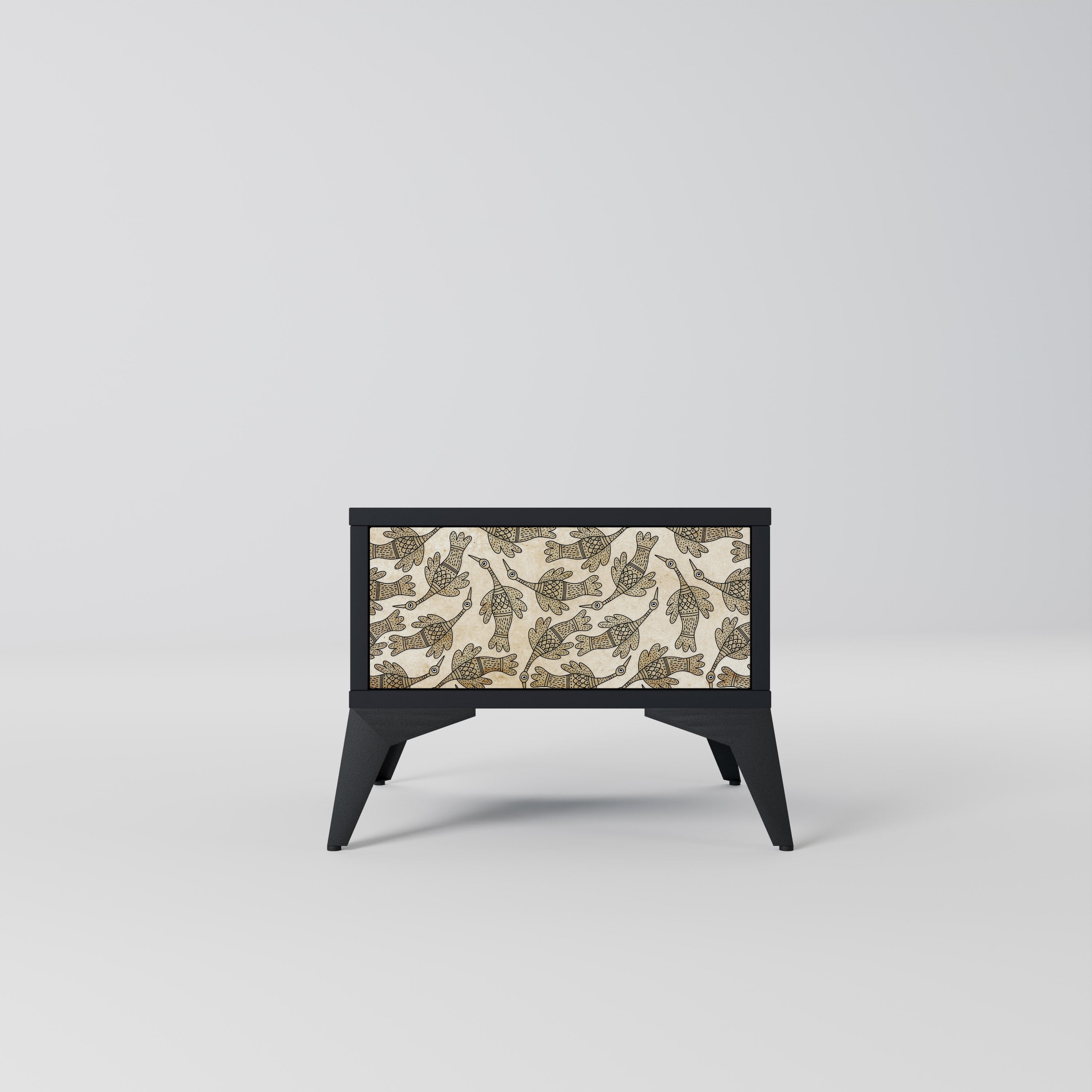 ALMONDINE SONGBIRD Mesa de Cabeceira em Acabamento Preto