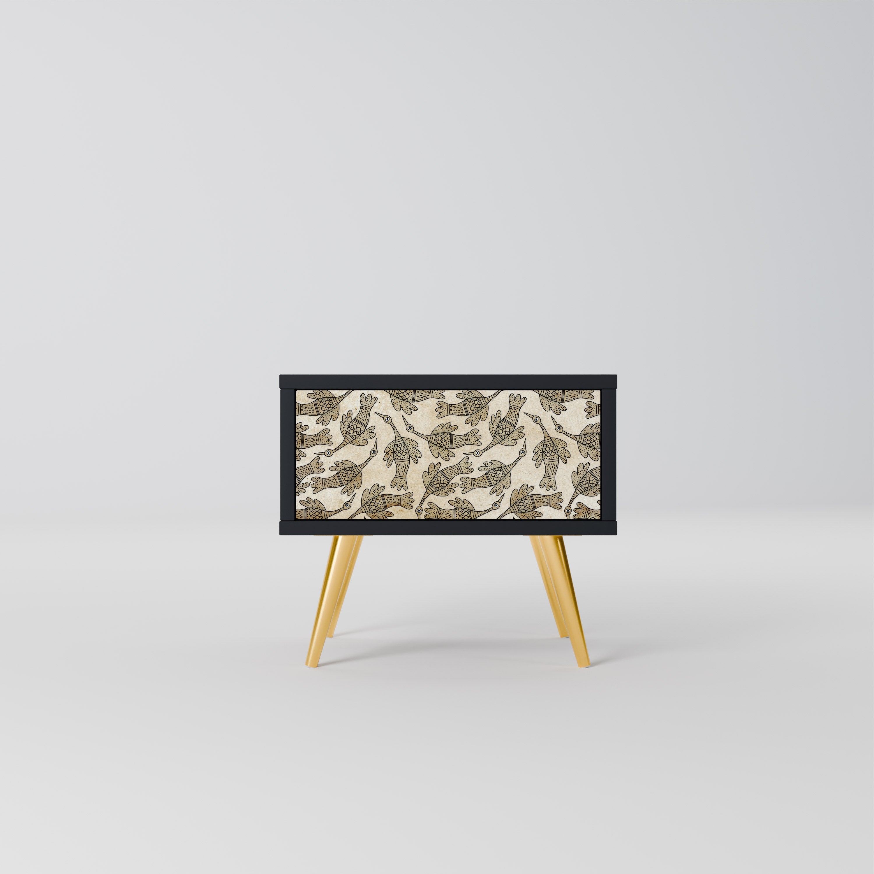 ALMONDINE SONGBIRD Mesa de Cabeceira em Acabamento Preto