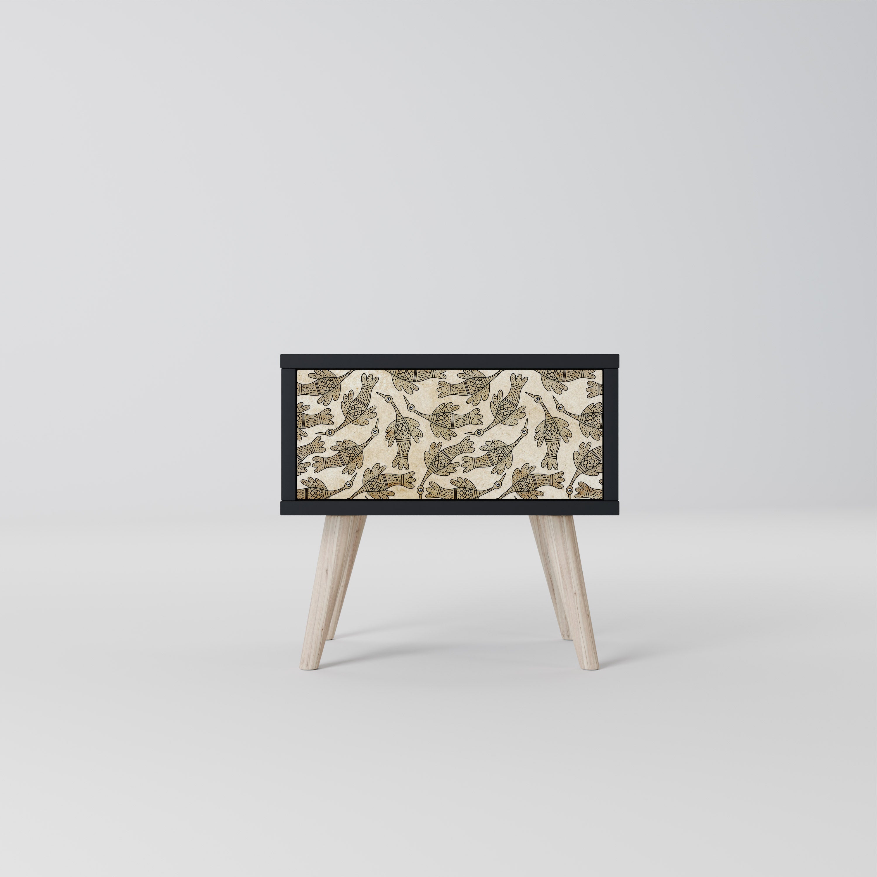 ALMONDINE SONGBIRD Mesa de Cabeceira em Acabamento Preto