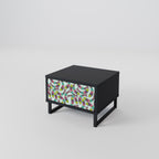 INDIAN FISH Nightstand in Black Finish