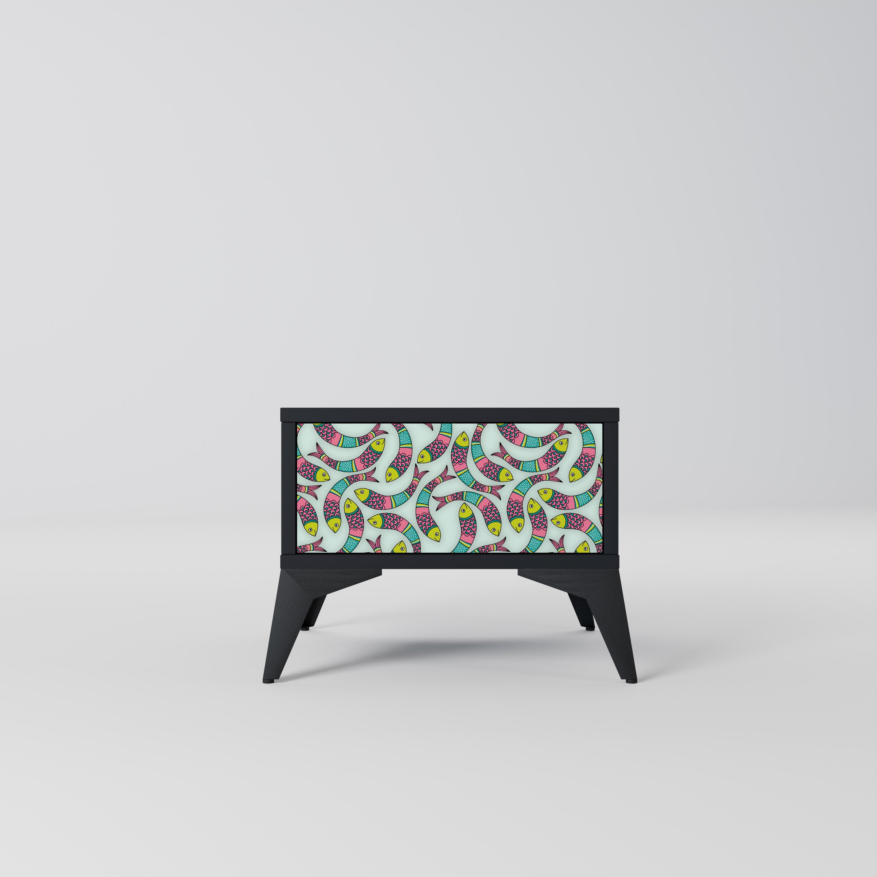 INDIAN FISH Mesa de Cabeceira em Acabamento Preto