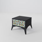 INDIAN FISH Nightstand in Black Finish