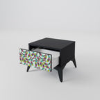 INDIAN FISH Nightstand in Black Finish