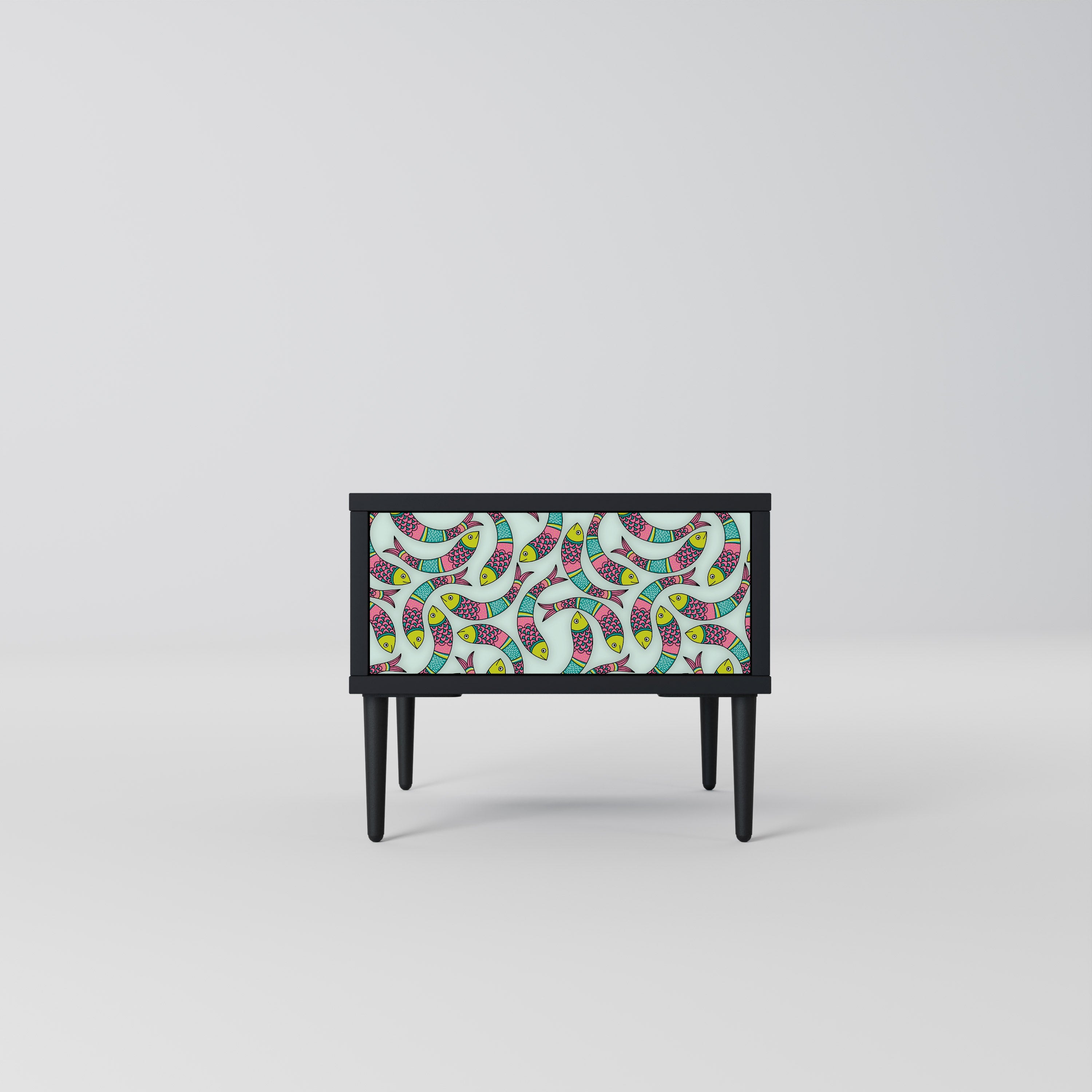 INDIAN FISH Mesa de Cabeceira em Acabamento Preto