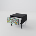 INDIAN FISH Nightstand in Black Finish