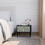 INDIAN FISH Nightstand in Black Finish