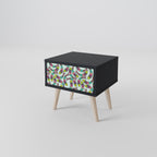 INDIAN FISH Nightstand in Black Finish