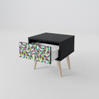 INDIAN FISH Nightstand in Black Finish