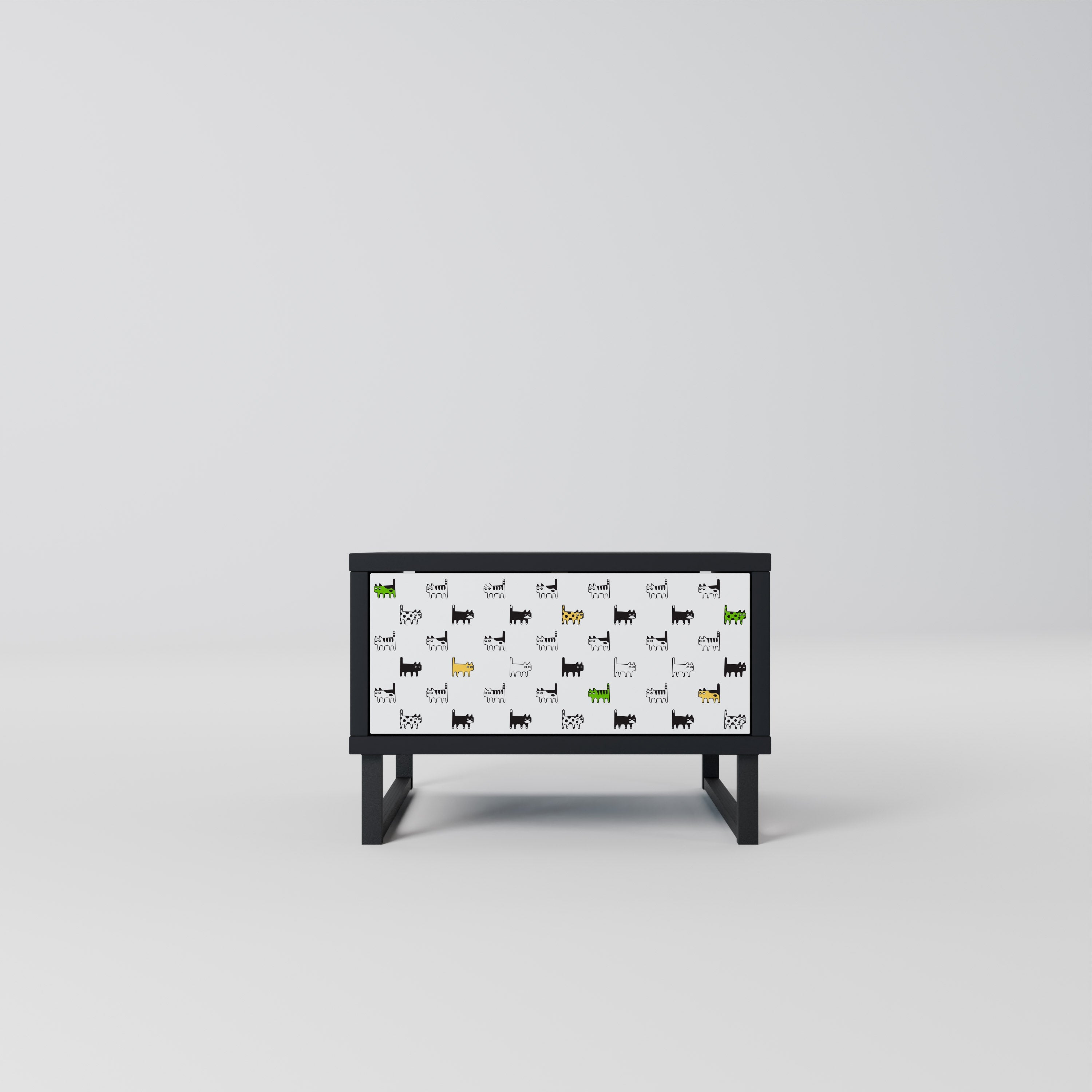 CATS COMPILATION Mesa de Cabeceira em Acabamento Preto