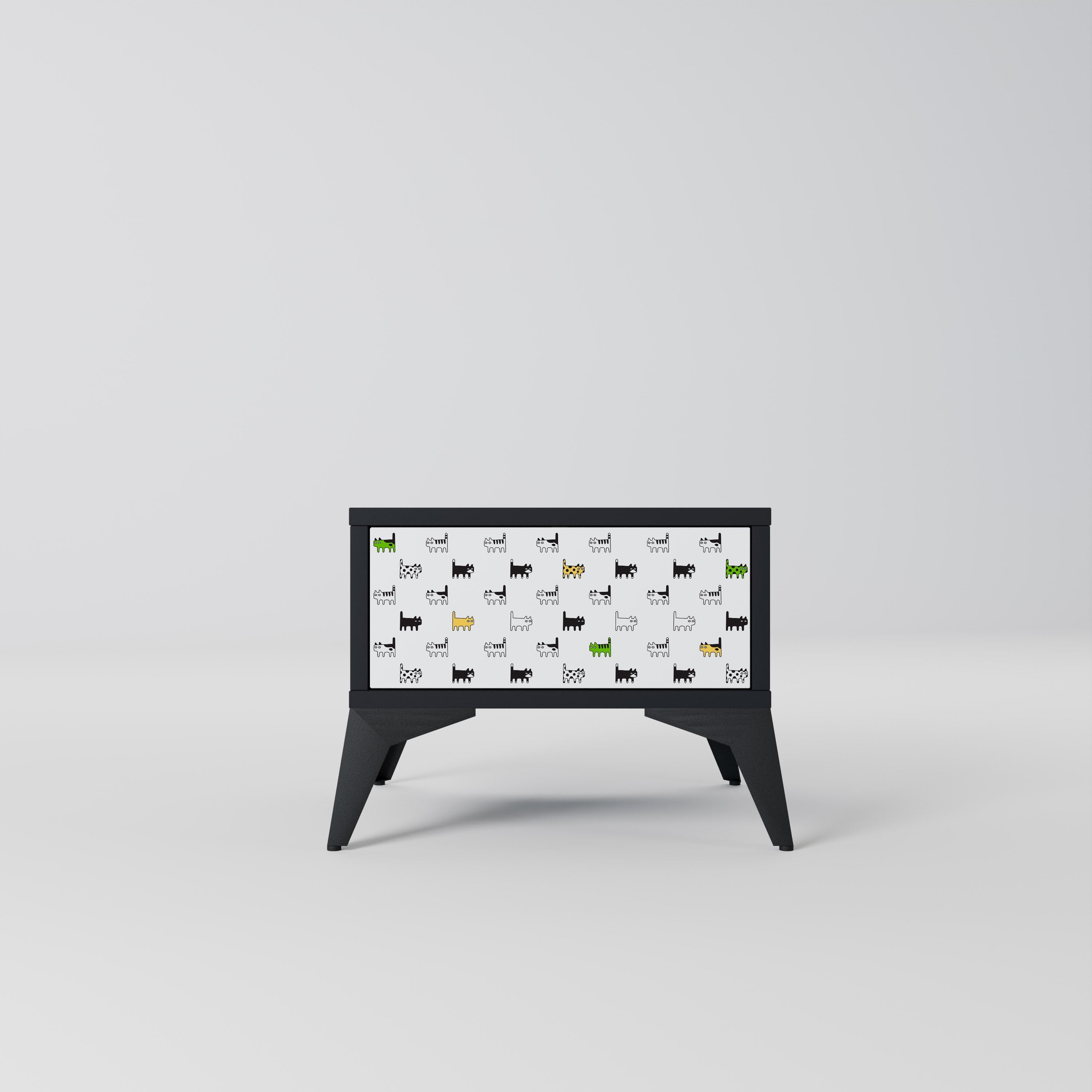 CATS COMPILATION Mesa de Cabeceira em Acabamento Preto