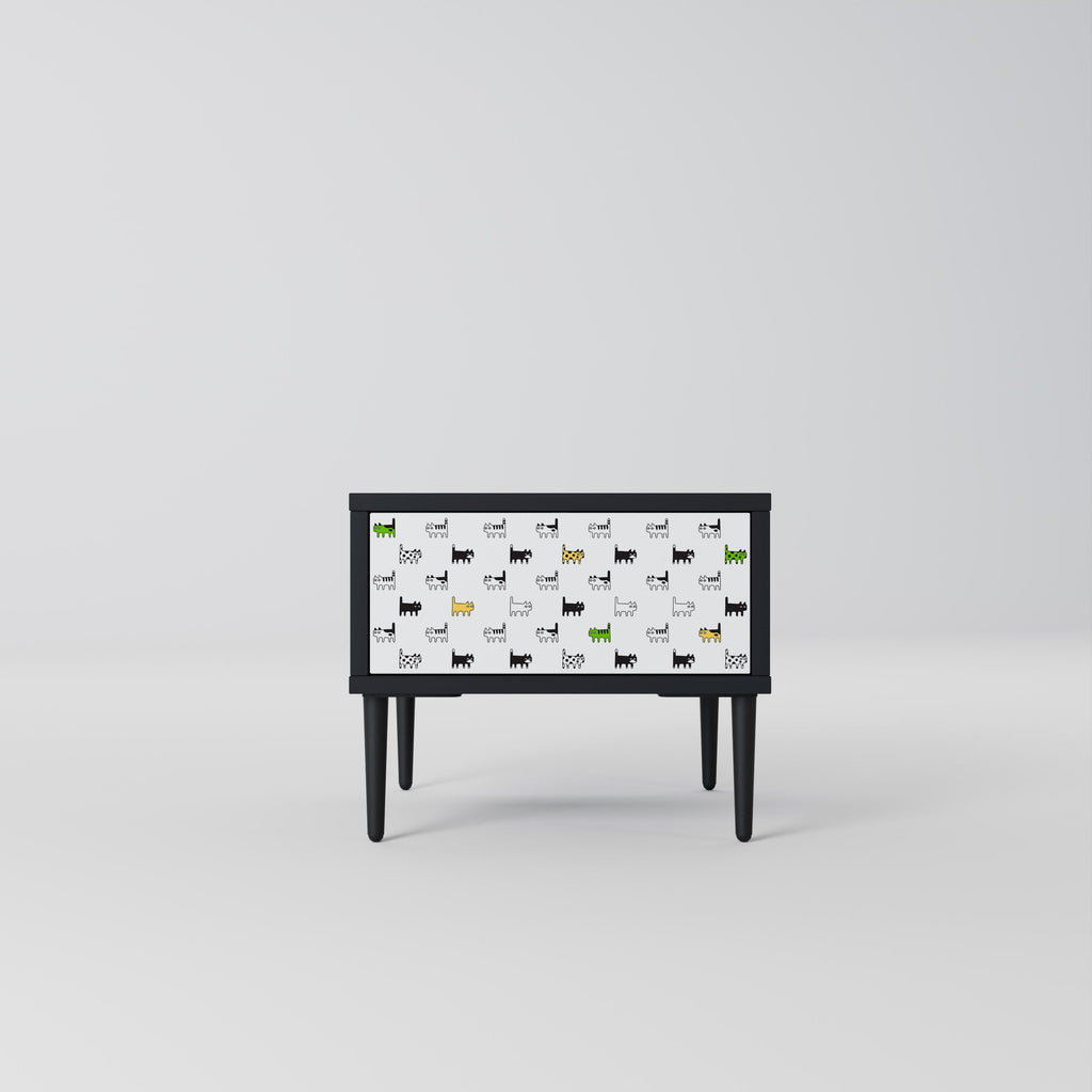 CATS COMPILATION Mesa de Cabeceira em Acabamento Preto