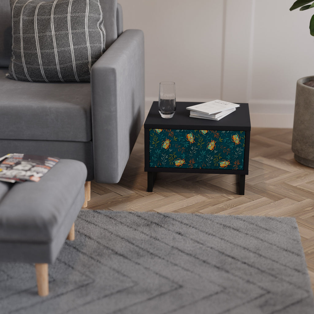 AUTUMN INSECTS Mesa de Cabeceira em Acabamento Preto