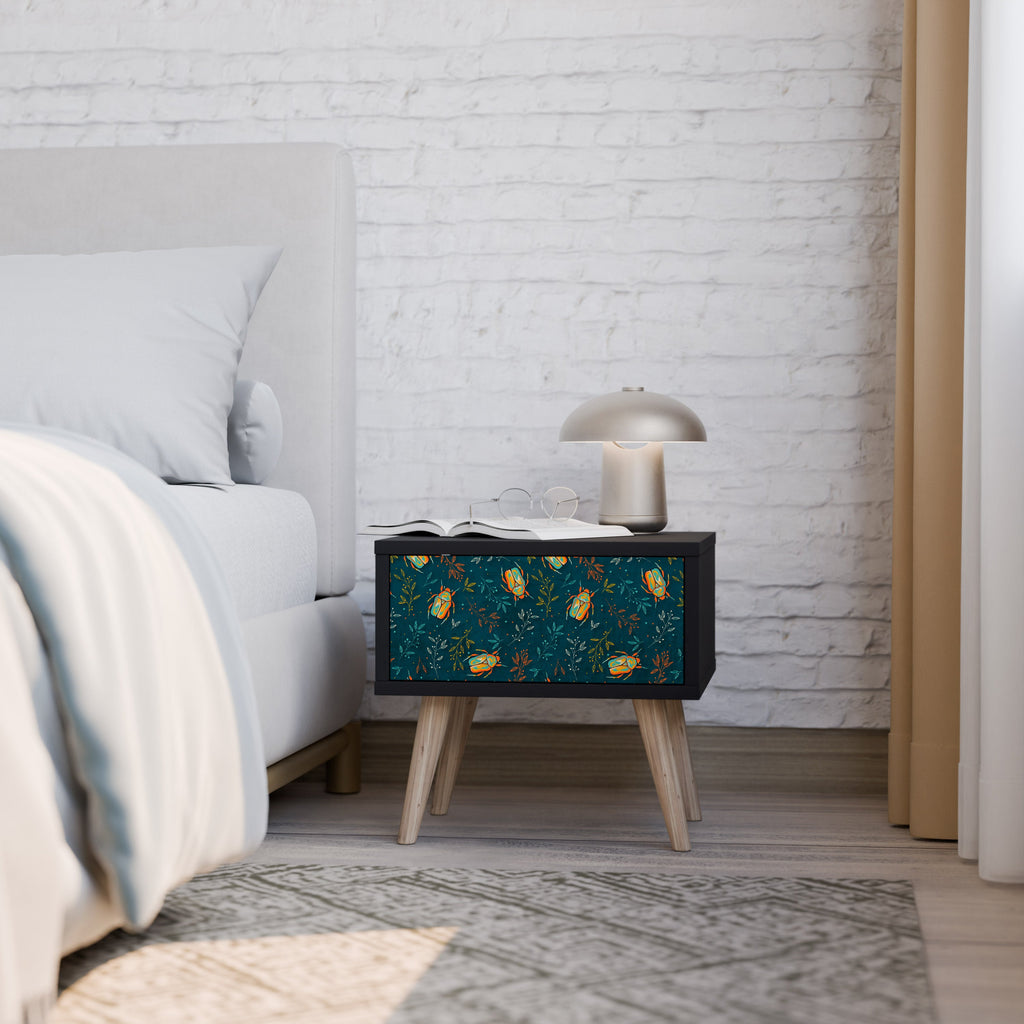 AUTUMN INSECTS Mesa de Cabeceira em Acabamento Preto