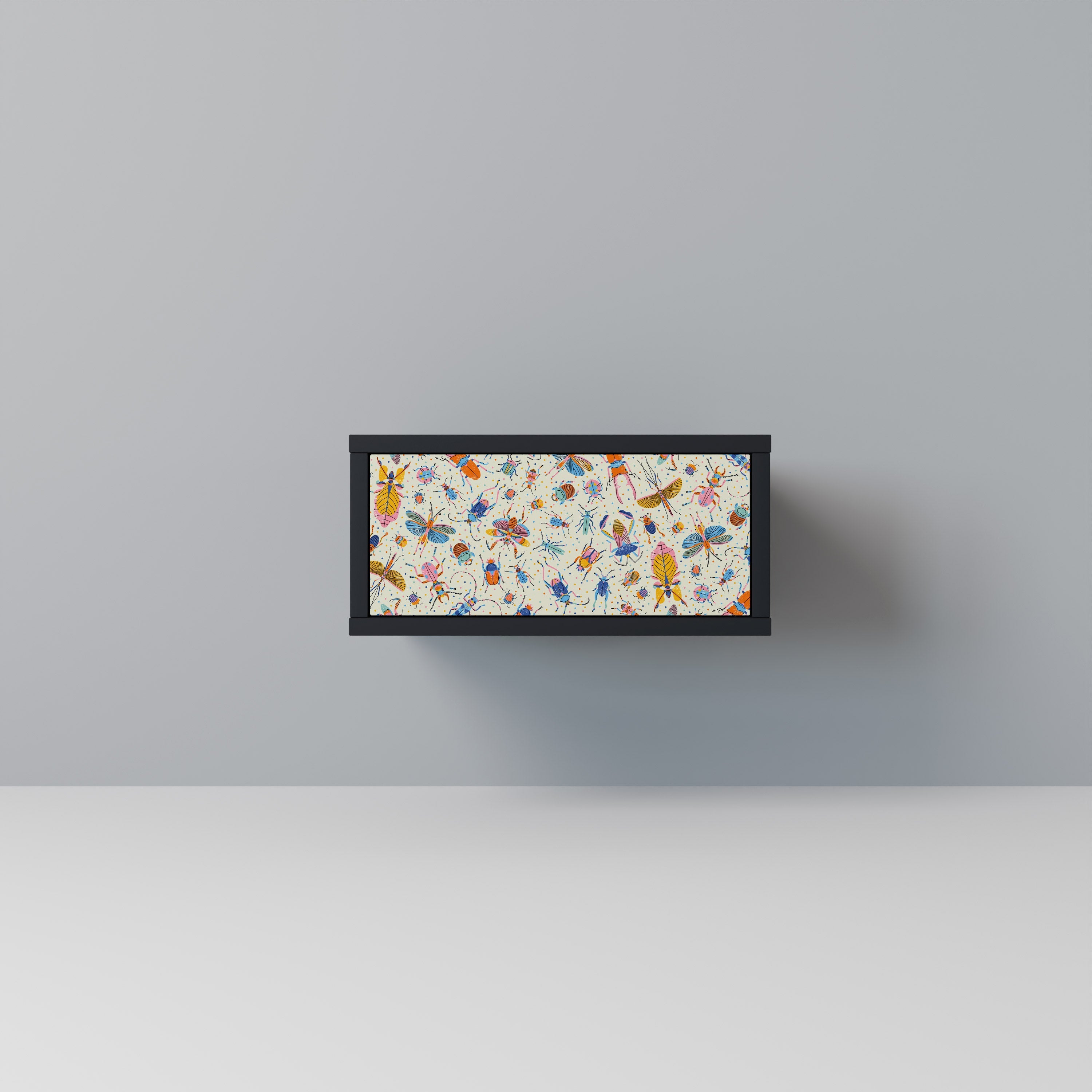 COLORFUL INSECTS Mesa de Cabeceira em Acabamento Preto