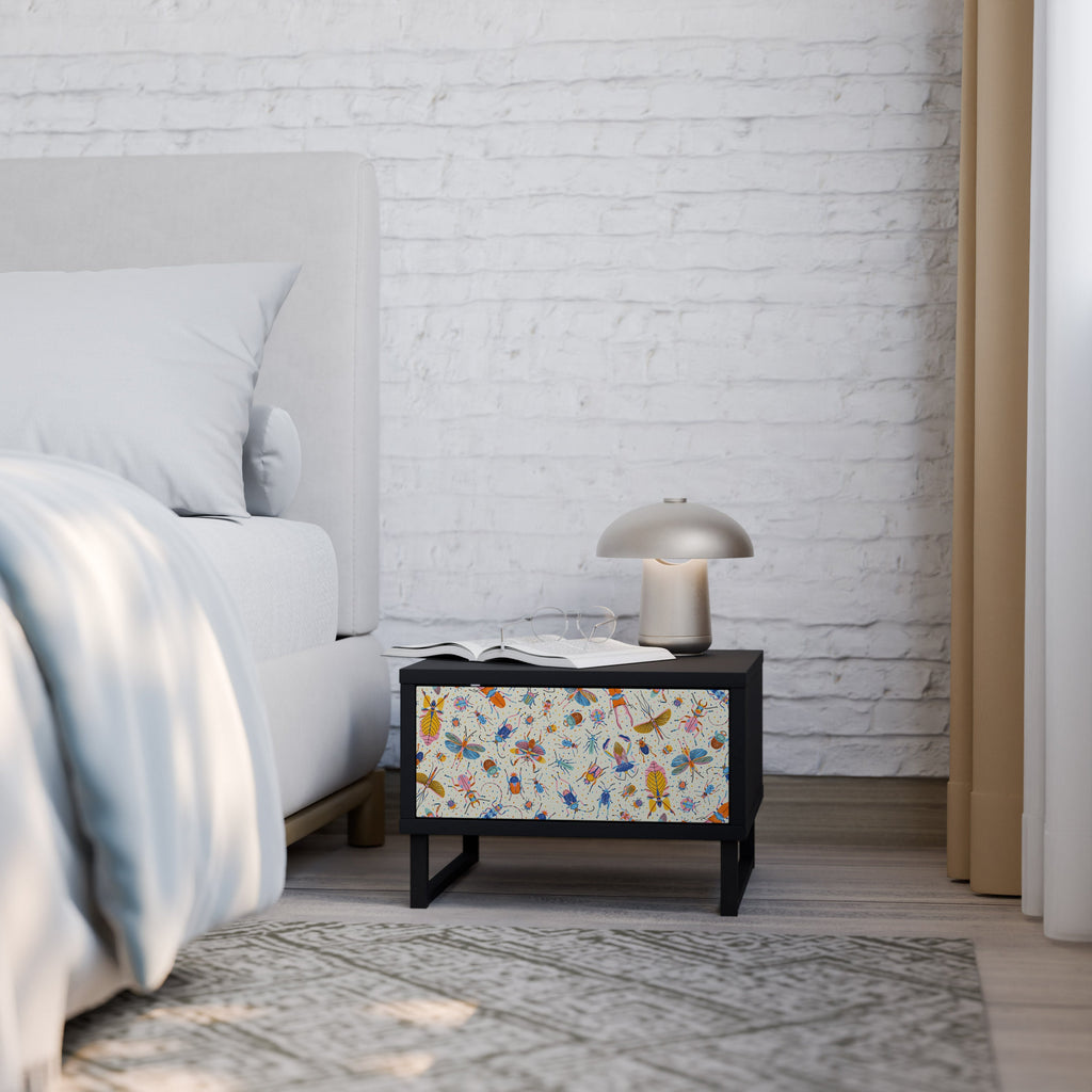 COLORFUL INSECTS Mesa de Cabeceira em Acabamento Preto