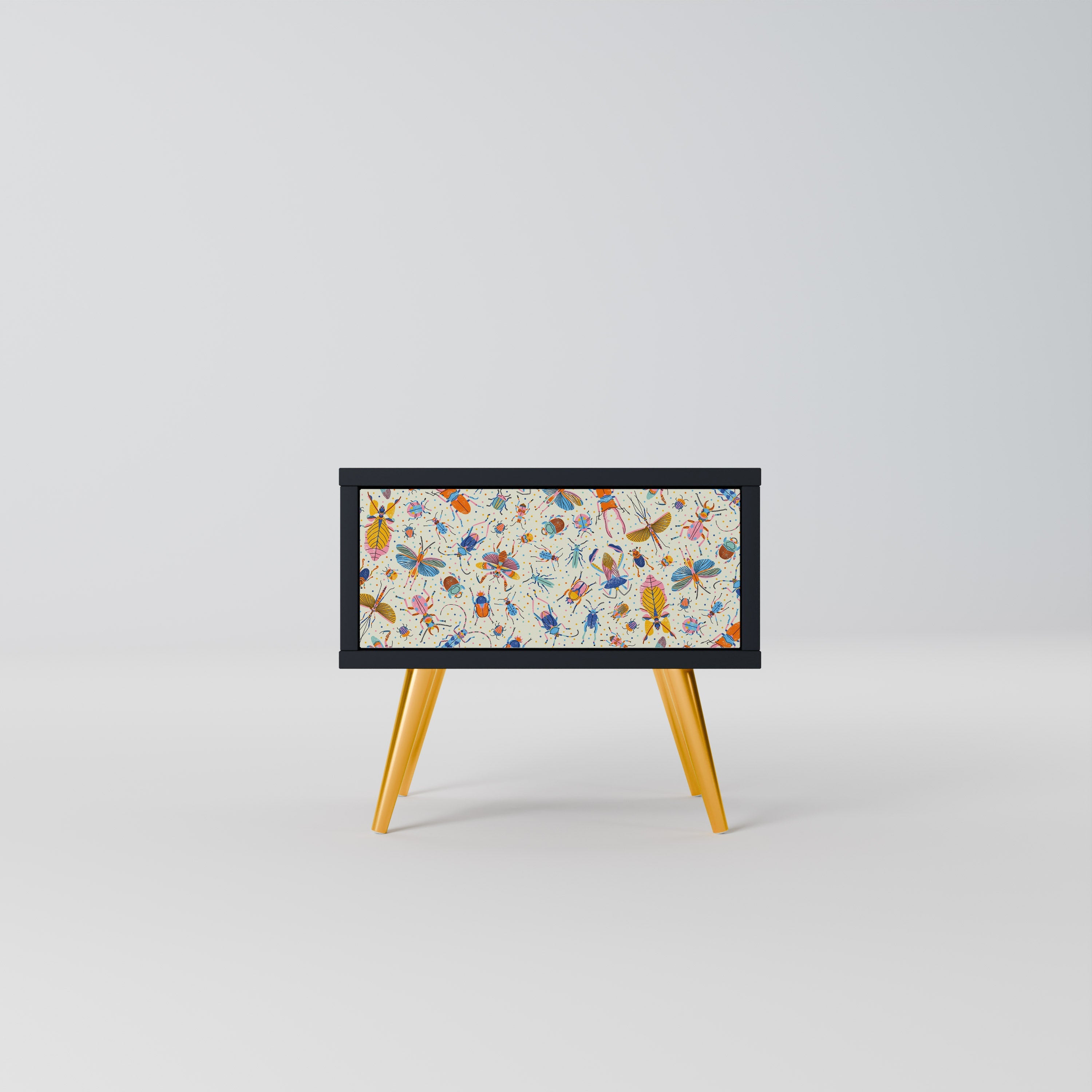 COLORFUL INSECTS Mesa de Cabeceira em Acabamento Preto