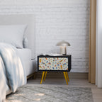 COLORFUL INSECTS Mesa de Cabeceira em Acabamento Preto