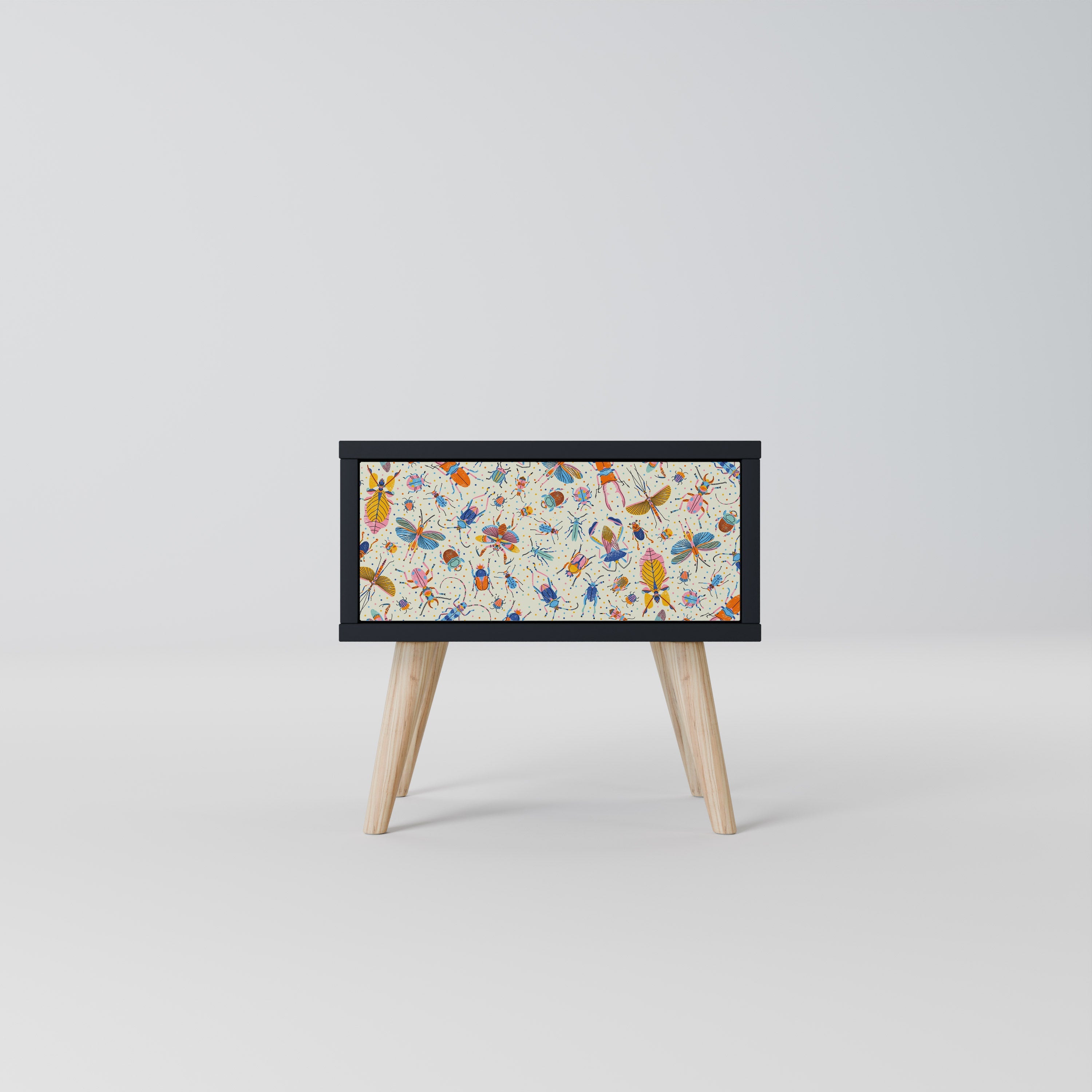 COLORFUL INSECTS Mesa de Cabeceira em Acabamento Preto