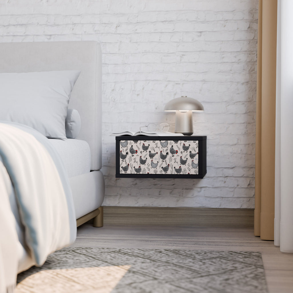 HAPPY HENS Nightstand in Black Finish