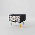 HAPPY HENS Nightstand in Black Finish