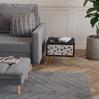 HAPPY HENS Nightstand in Black Finish