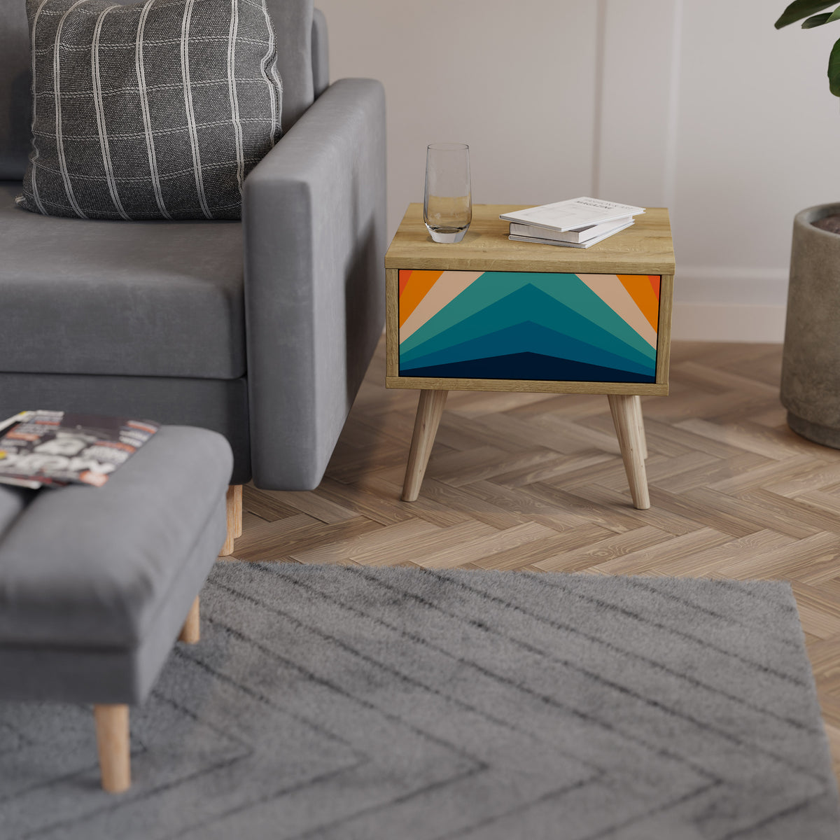 PRISM CONCUSSION Mesa de Cabeceira com Gaveta