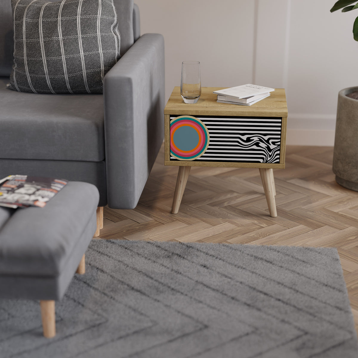 SPECTRA SHOWCASE Mesa de Cabeceira com Gaveta