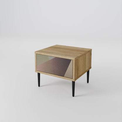 BEIGE GEOMETRY Mesa de Cabeceira com Gaveta