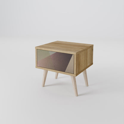 BEIGE GEOMETRY Mesa de Cabeceira com Gaveta