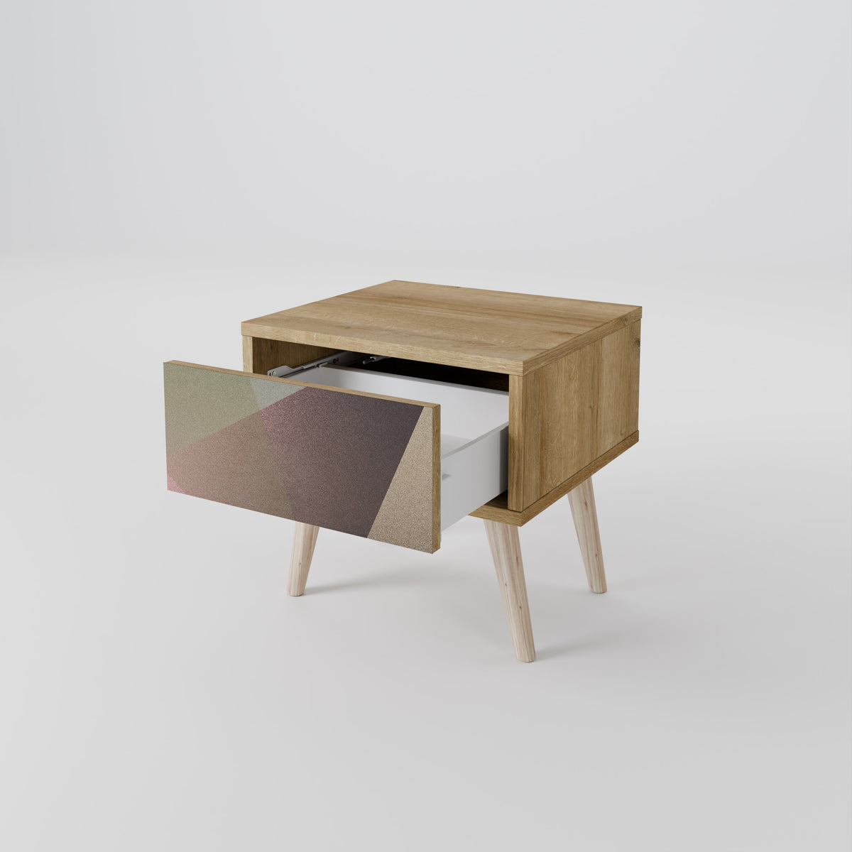 BEIGE GEOMETRY Mesa de Cabeceira com Gaveta