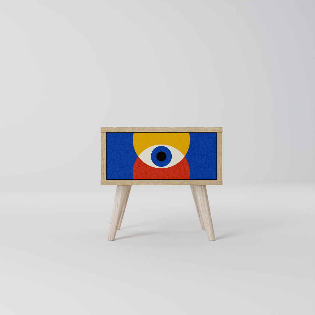GEOMETRIC EYES Mesa de Cabeceira com Gaveta