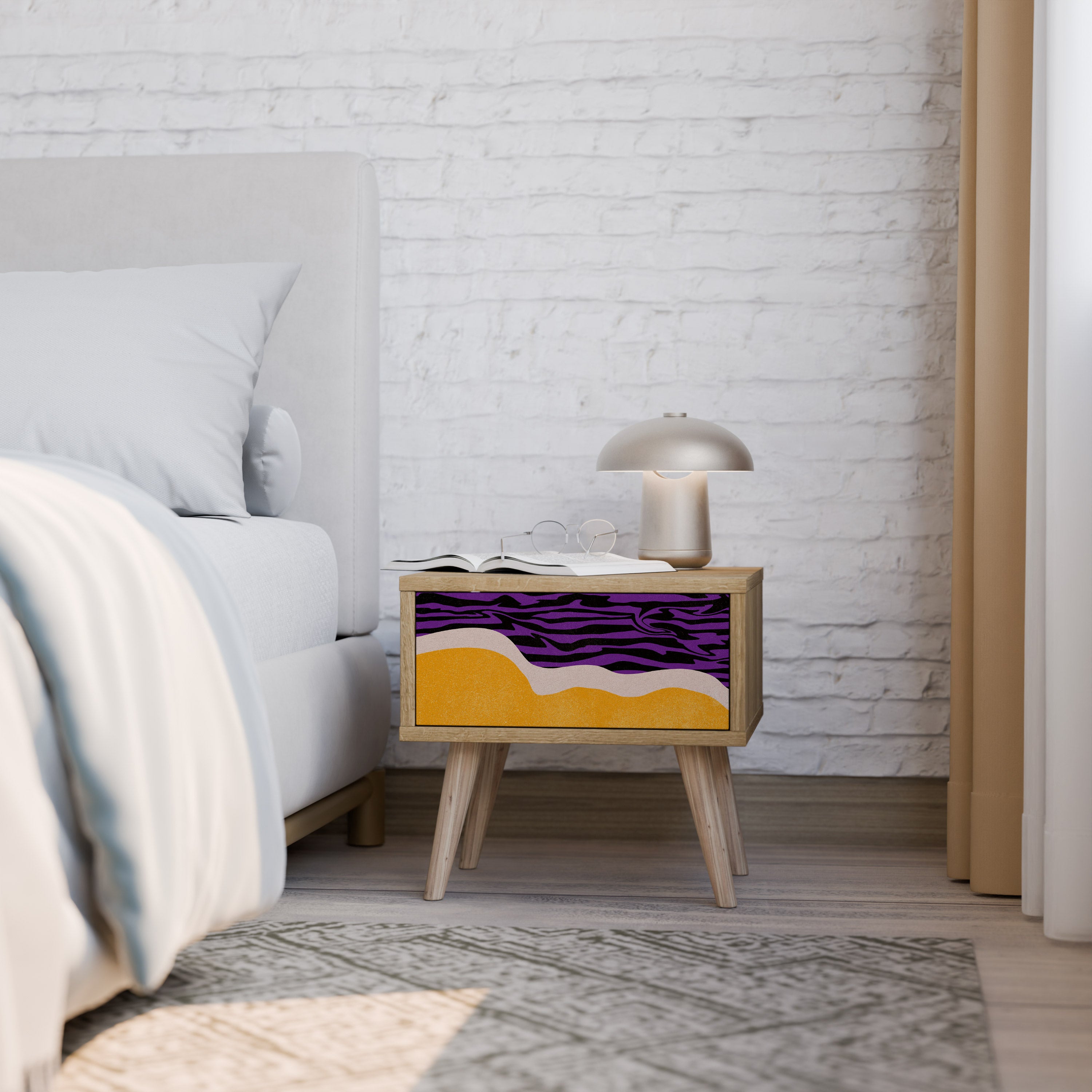 INDEPENDENT BORDER Mesa de Cabeceira com Gaveta